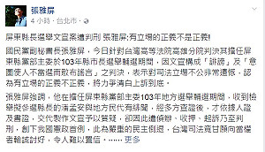 文宣影射「潘安再世」  張雅屏判2年10個月