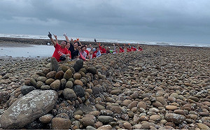 搶救！千時打造新屋龍頭石滬 翻騰永安海邊
