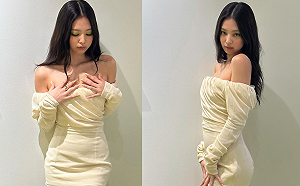 Jennie不畏私密照外流風波！低胸洋裝放送香肩超吸睛