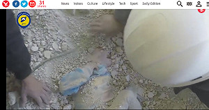 敍利亞救難人員與死神拔河  徒手挖出瓦礫女童