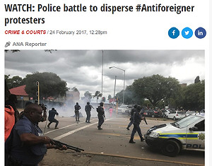 南非爆發排外衝突 警射橡皮子彈驅散人群