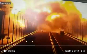 克里米亞橋大爆炸 普丁痛批烏克蘭特務情報機關幹的
