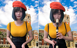 郭鬼鬼國慶扮最兇「橘色惡魔」！總統府前吹直笛 網笑：多練習