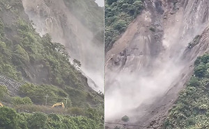 (影)整座山垮下來！宜蘭台7線山崩 震撼畫面曝光
