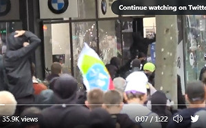 （影）法國大規模罷工延燒 示威者破壞櫥窗爆發警民衝突