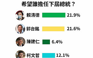 如果現在選總統？民調：21.9%的台北市民支持賴清德