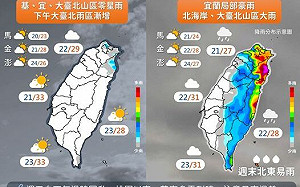 共伴效應「這地區」紫爆！週末天氣一圖秒懂