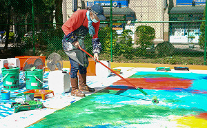 陽光熱情有活力！新北林口仁愛籃球場添藝術風采初亮相