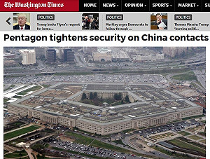 國安至上 五角大廈嚴審軍事人員赴中國