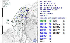 快訊》東部海域發生規模5.7地震！全台17縣市有感
