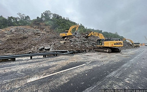 國1新北汐止邊坡搶修 交通部：預計明早6點搶通一車道