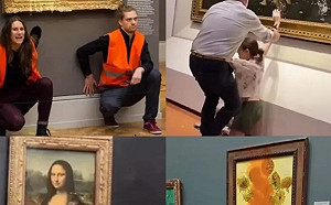 (影) 多幅世界名畫遭激進環保組織遭摧殘 背後竟有美國富豪在撐腰