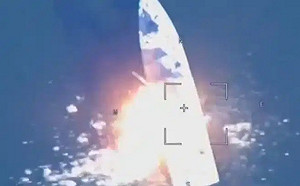 (影)主客易位？！首見俄國「柳葉刀」遊蕩彈藥炸烏克蘭砲艇 