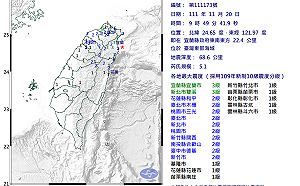 快訊》東部海域發生規模5.1地震！宜蘭、新北最大震度3級