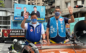 連勝文陪林金結車輛掃街催票 林金結承諾全額捐出選舉補助款 