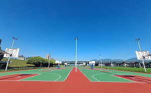 新北三重龍門路堤防籃球場改善完工正式開放