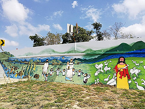 歷史建築添新衣 屏東玉環天主堂彩繪壁畫亮相