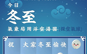 冬至湯圓飛上天！？氣象局「探空氣球」應景  網：好療癒