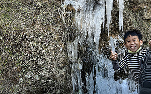 南橫埡口溫度接近零度 出現20公尺冰瀑奇觀