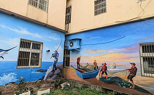 打卡新景點！台中小巷弄融合「漁港風光」變身特色彩繪村