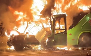 國道1號連環撞火燒車釀2死 酒駕女子坦承開車前曾喝沙瓦20萬元交保