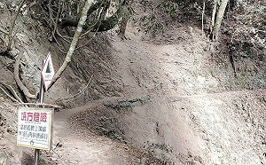 枯水期少雨！玉山八通關古道雲龍瀑布段多處落石崩坍