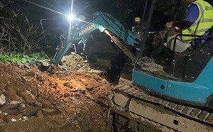 陽金公路坍方致新北金山區268戶停水 7日清晨陸續復水 