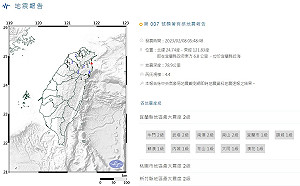 宜蘭芮氏4.4地震搖到桃竹 全台天氣好轉基隆微雨
