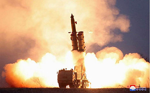 再射2短程導彈？北韓官媒迅速發文：600毫米口徑超大型火箭炮射2火箭彈