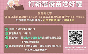 第26期新北市疫苗系統2/22起開放預約！