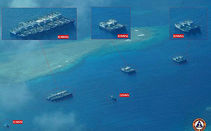 中國疑在南海造人工島 菲律賓派船監控仙賓礁