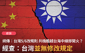 台灣修改規則？共機若越台海中線不需要警告直接開火？事實查核中心：錯！