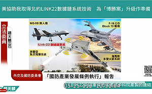 國軍證實  美將助台取得北約Link-22數據鏈系統技術