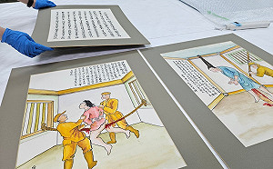 「吊髮痛打到流產、坐老虎凳」白恐受難者歐陽劍華畫作捐贈人權館 見證刑求血淚史