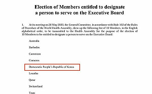 荒謬WHO！朝鮮竟以123票當選新一屆世衛執委