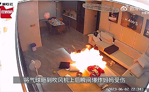 (影)爆燃！尿布小童手裡氣球竟是凶器 來源不明、陸製千萬小心