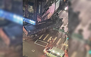 不尋常?信義區砂石車撞民宅騎樓承重柱斷疏散5戶16人｢都更｣引聯想