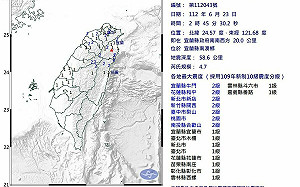 端午連假地牛翻身！東部發生規模4.7、4.3地震 北台灣有感明顯搖晃