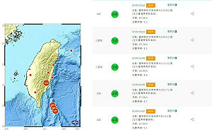 台東外海清晨連5震最大規模5.3 最大震度台東縣4級