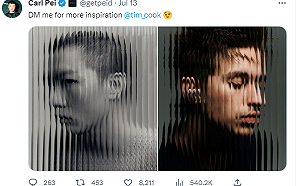 暗諷蘋果抄襲宣傳照？Nothing創辦人對庫克喊話：要靈感就私訊我