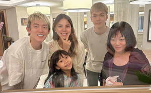 兒子出生18天萌樣曝光 ！五官神似蕾菈網驚：基因太強