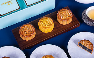 搶中秋早鳥商機 李方艾美推廣式月餅 日月千禧與王鵬傑聯名