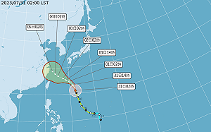 卡努颱風進入東海蘭嶼掀長浪 山區午後持續雷陣雨