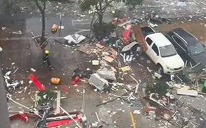 (影)什麼？ 氣爆？ 用布蓋起來就好！ 福州餐廳氣爆炸掉整條街 中共急刪文