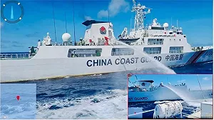 南海連兩日爆衝突！菲控遭射8次高壓水砲 中國海警批菲艇「衝撞刮蹭」