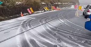 三月雪美如糖霜！合歡山積雪1.2公分