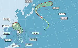 「蘇拉」轉強颱明起北轉 周二恐發海警 周三四影響台灣最劇