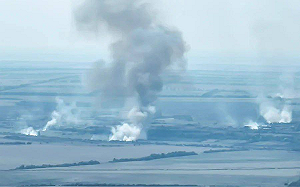 (影) 烏軍砲轟韋爾博韋 扎波羅熱烏俄對峙 俄軍T-72彈藥殉爆