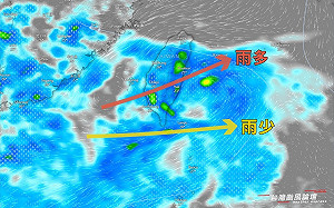 海葵殘餘雲雨帶東移全台暴雨！放晴時間曝光