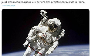 中共駐法使館表揚自家太空人｢戴美國國旗臂章｣被抓包盜用NASA照
